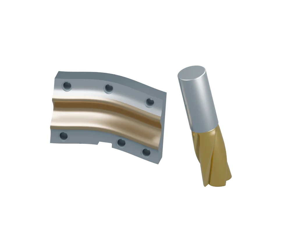 Coated forming tool and end mill with a gold TiN working surface