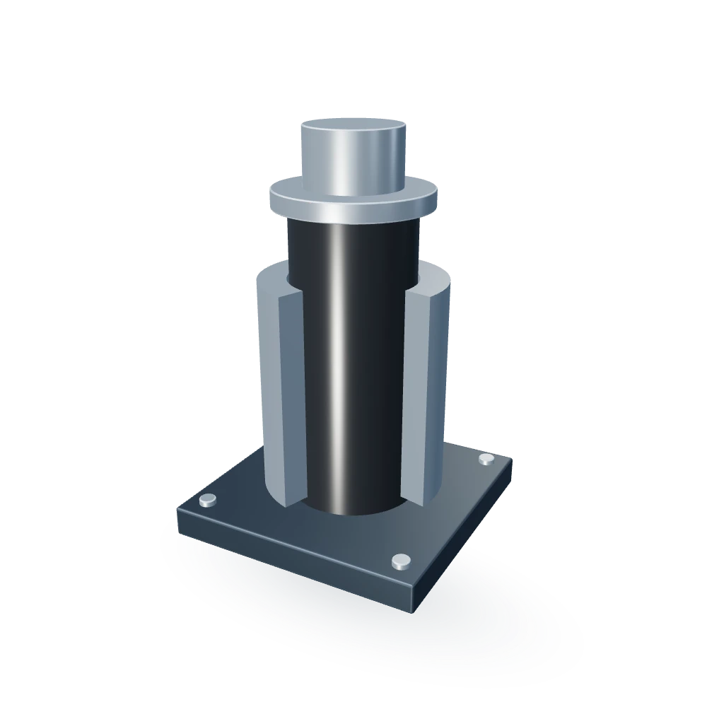 A piston in a cutaway guide shows the sliding contact.